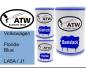 Preview: Volkswagen, Florida Blue, LA5A / J1: 500ml Lackdose + 500ml Klarlack + 250ml Härter - Set, von ATW Autoteile West.